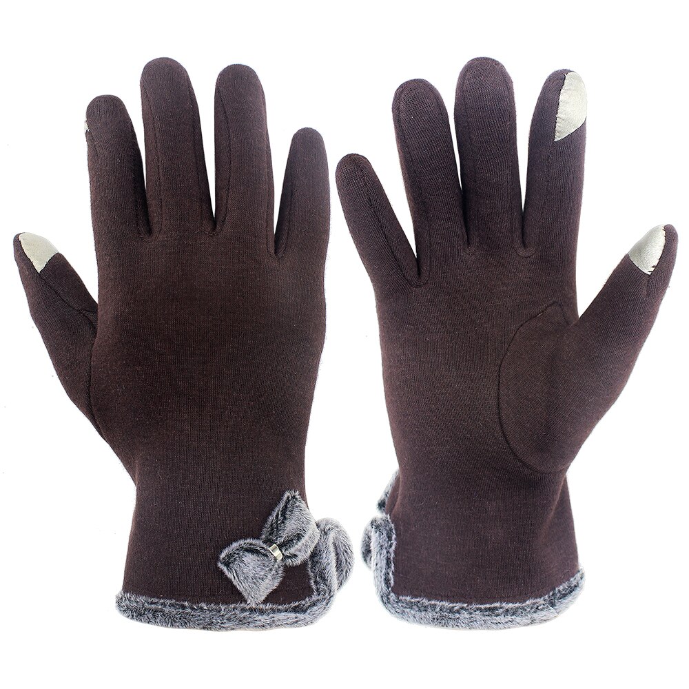 Women Men Touch Screen Winter Gloves Autumn Warm Gloves Wrist Mittens Driving Ski Windproof Glove: Brown