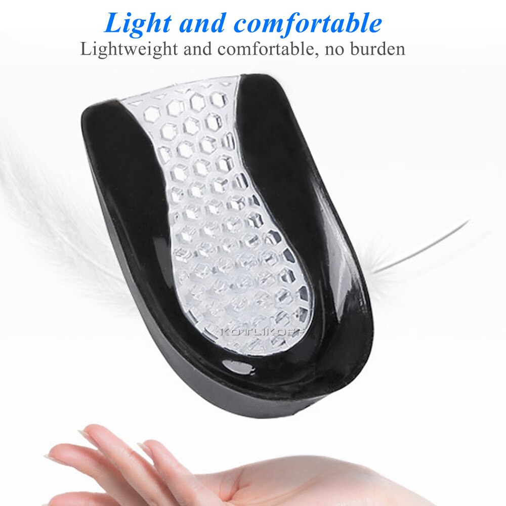 Silicone Gel Heel Pad for Shock Absorption Plantar Fasciitis Pain Relief Foot Care Insert Insole Height Increase Cup Cushion Pad