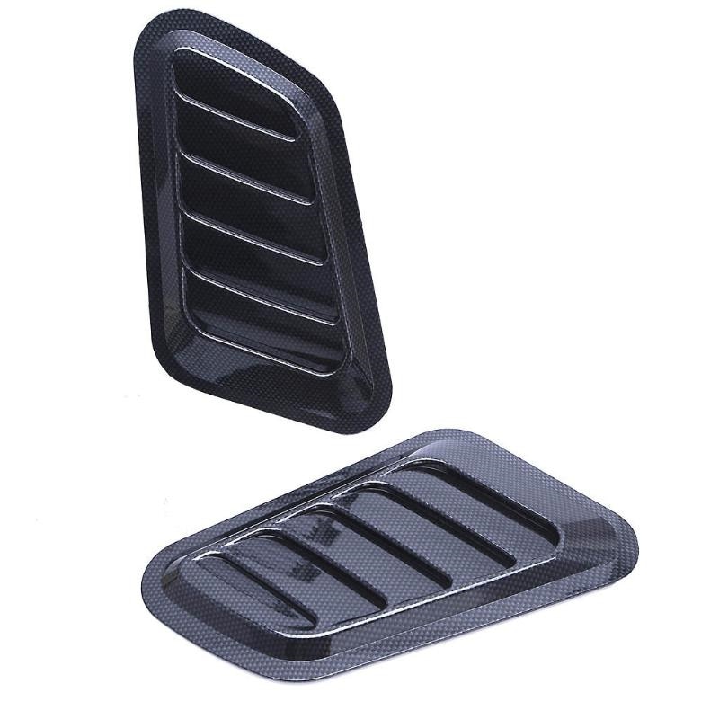 Car Air Flow Vent Intake Hood Scoop Stickers Auto Bonnet Cover Fender Sticker Black/ Carbon Fiber