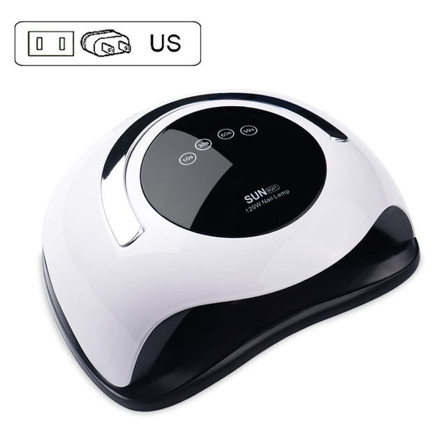SUN BQ5T 120W UV LED Lamp for Nails 36Leds Nail Drying Gel Polish Nail Dryer LCD Display High Powder Auto Sensing Lamp for Gels: US Plug
