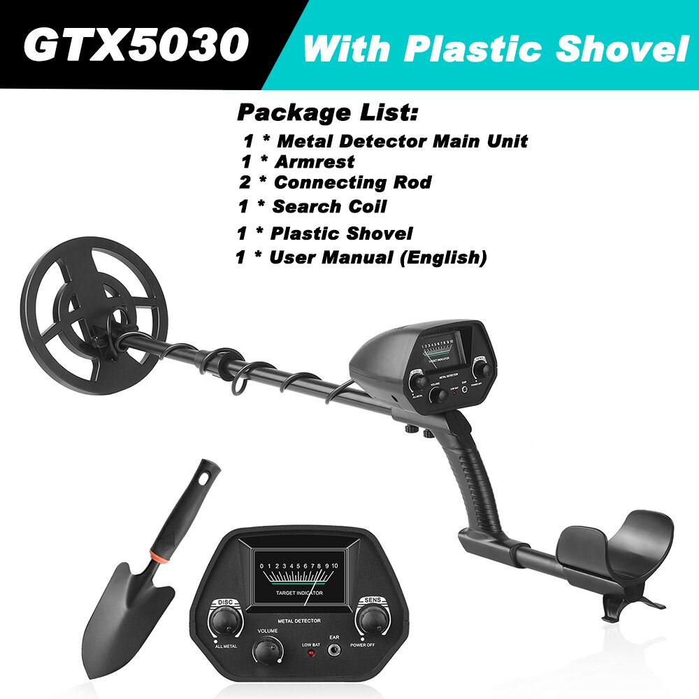 Underground metal detector gold detector gold prospector beginner portable metal detector with headset + engineer shovel: Black1 SetD