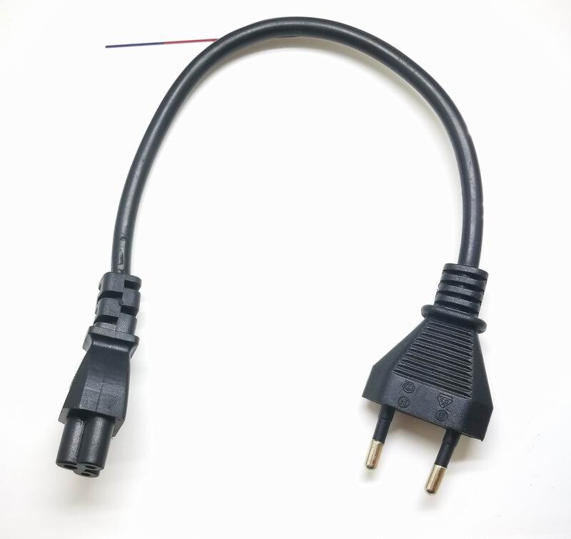 Gebruikt Korte Eu Plug 3 Prong Power Cord Extension Voeding Cord Power Cable Ac Adapter Laptop Lader Voor notebook