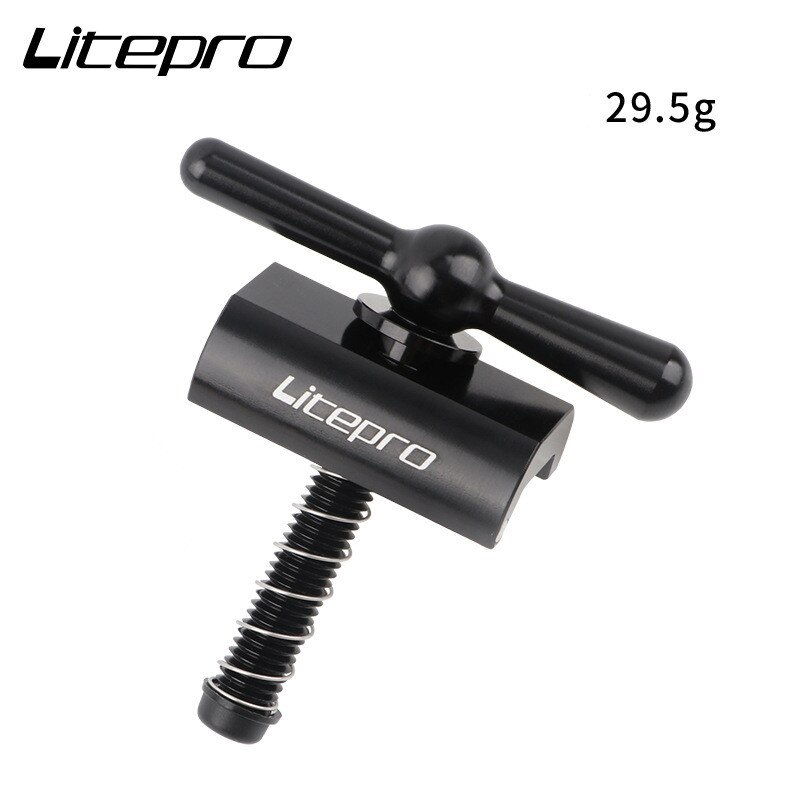 Litepro dobradiça braçadeira placa com ímã c fivela para brompton botão magnético c anodizado: black