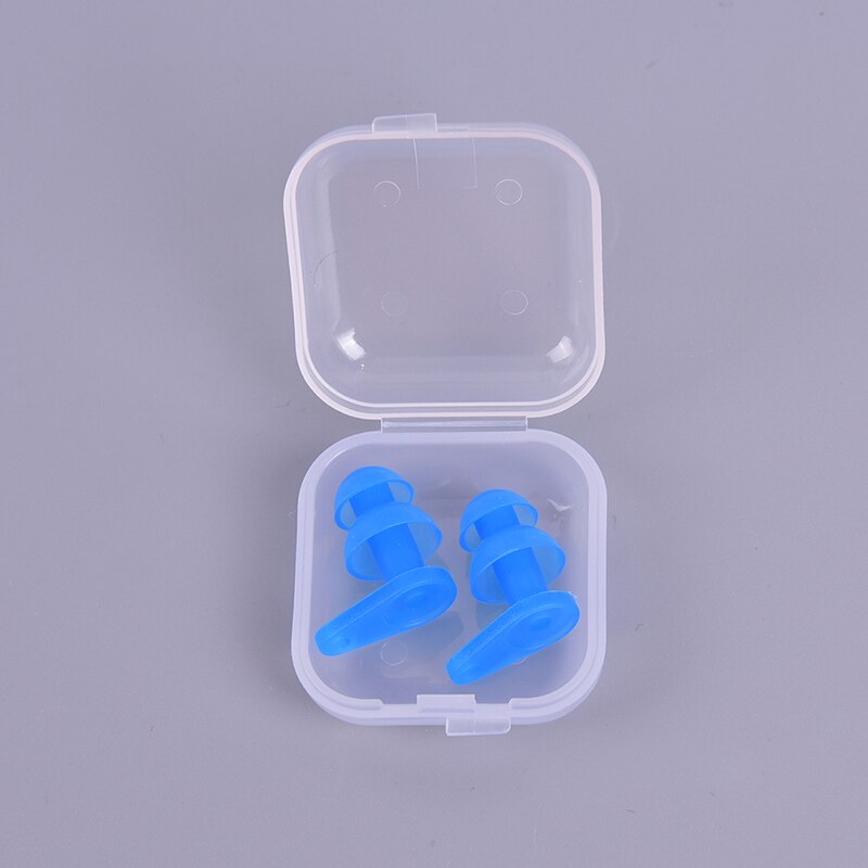 2PCS/1Pair Box-packed Comfort Earplugs Noise Reduction Silicone Soft Ear Plugs Swimming Silicone Earplugs Protective For Sleep: B BL