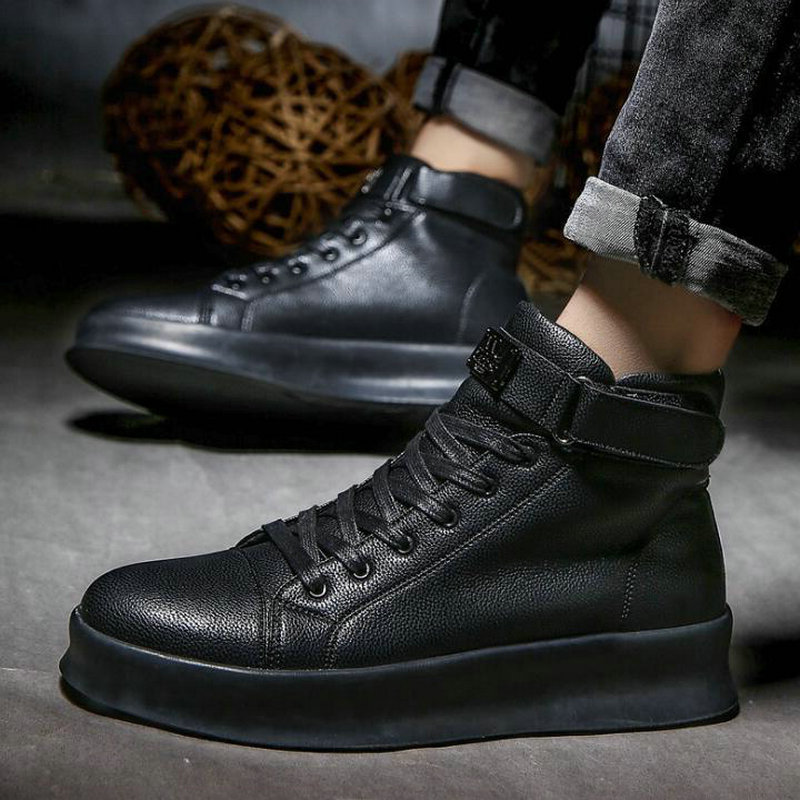 Mode Outdoor Mannen Casual Schoenen Volwassen Comfortabele Heren Sneakers Hoge Top Zwart Wit Man Walking Trainers Schoenen A56-96