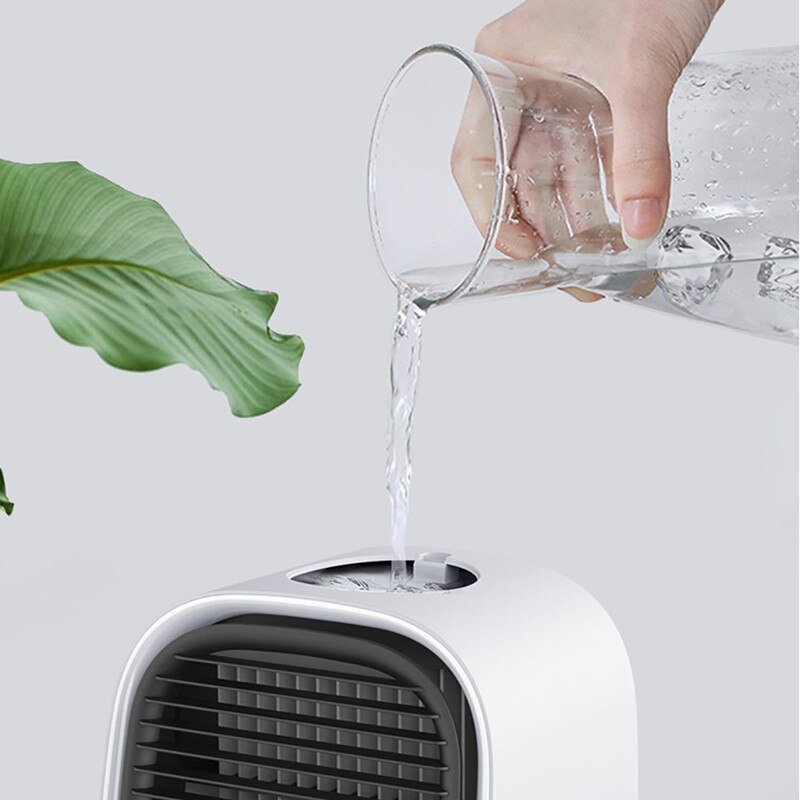 Praktisk luftkøleventilator bærbar klimaanlæg luftfugter plads let kølig renser luftkølingsventilator til hjemmekontor usb