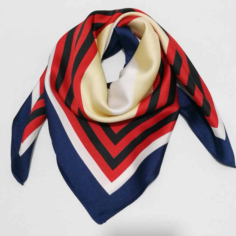 100%  naturlig siden halsduk kvinnor färgglada regnbåge randig arbetsklänning flygvärdinna scarf: Default Title