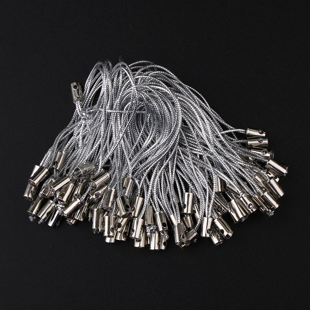 100Pcs 50Mm Strap Hand Wrist Lanyard Voor Mobiele Telefoon Camera Telefoon MP3 MP4 Telefoon Lanyard Strap Cord Lariat Band lanyard: Silver