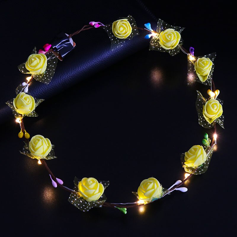 24Pcs Led Gloeiende Kroon Bloem Haarband Krans Party Kinderen Meisje Vrouwen Hoofdband: 13