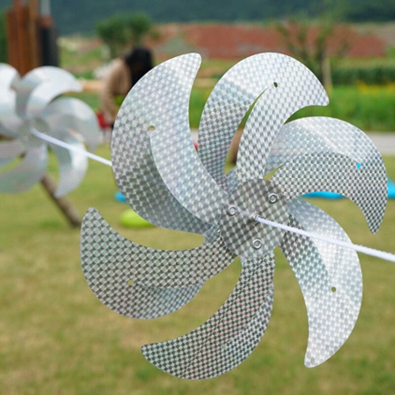 Przeciw ptakom wiatrak odstraszacz ptaków wiatrak srebrny wiatraczek odblaskowy strach na wróble odstraszający napęd wiatrak ciąg