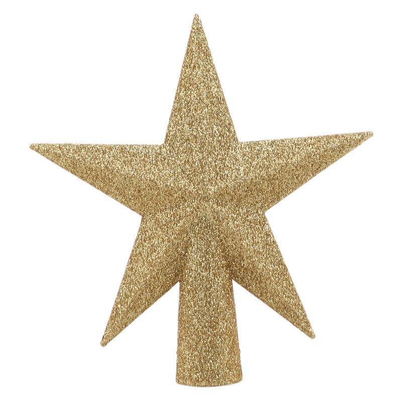 15/20cm guld stjerne juletræ top stjerne 3d fem-punkts stjerne jul hjem bord topper xmas dekoration god jul: Guld 15cm