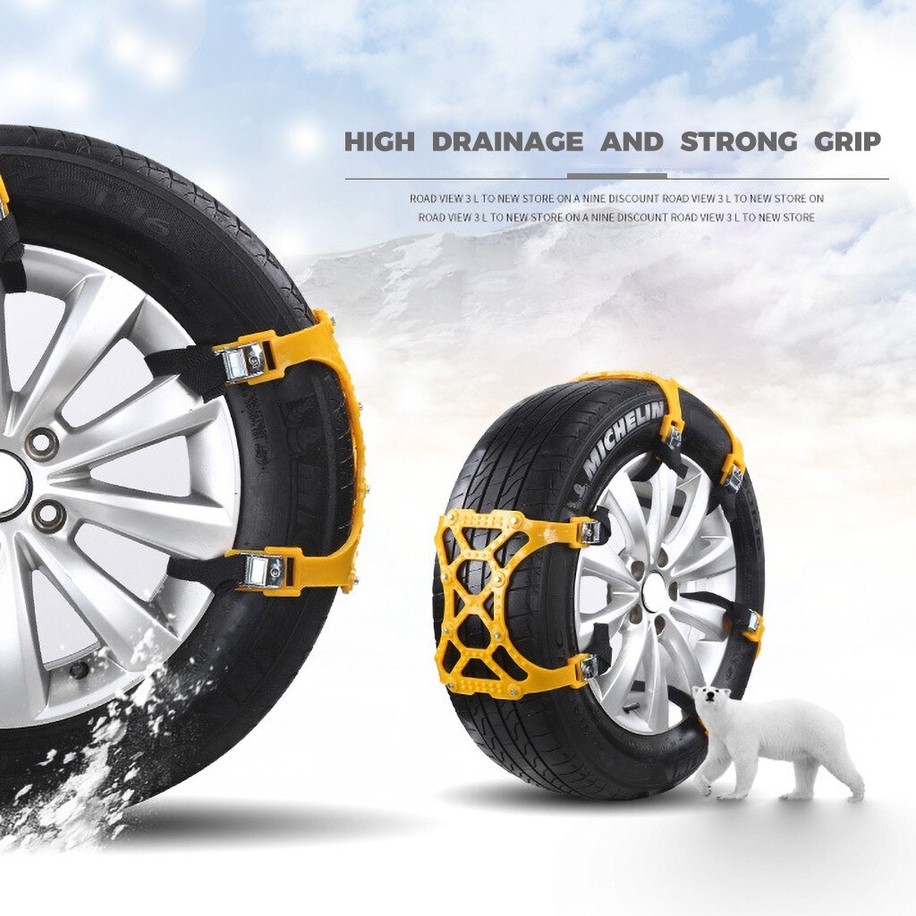 Cadenas de nieve de TPU más gruesas para coche, Universal, para SUV, cadenas de seguridad todoterreno, nieve, barro, antideslizante