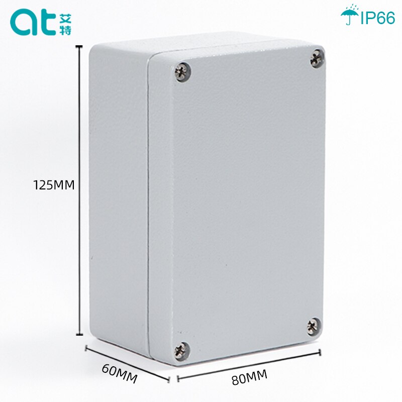 Aluminum IP66 Outdoor Waterproof Electrical Enclosure Cable Junction Box Wire Connection Box Die casting Metal Enclosure Case: 125x80x60