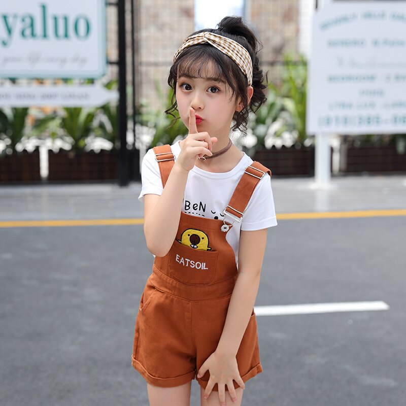 Kids Pink Denim Overalls for Teenagers Girl 8 Years Spring Dungarees Girls Pocket Children Summer Cowboy Breastplate Jumpsuit