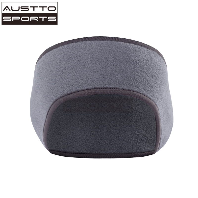 Austto Winter Fleece Ear Muffs Warmers Headband Therma Ear Band for Men & Women for Running Skiing Workout Sports: Light Grey