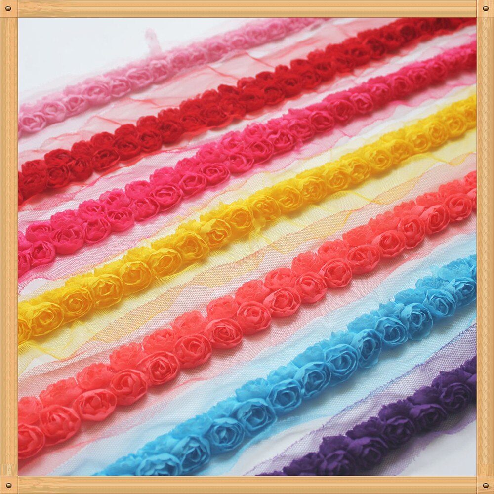 15/40y 3Cm Chiffon Doek Rozet Bloem Kant Trim Voor Baby Meisjes Rompertjes Jumpsuit Jurk Kleding Naaien Trim home Decor Levert