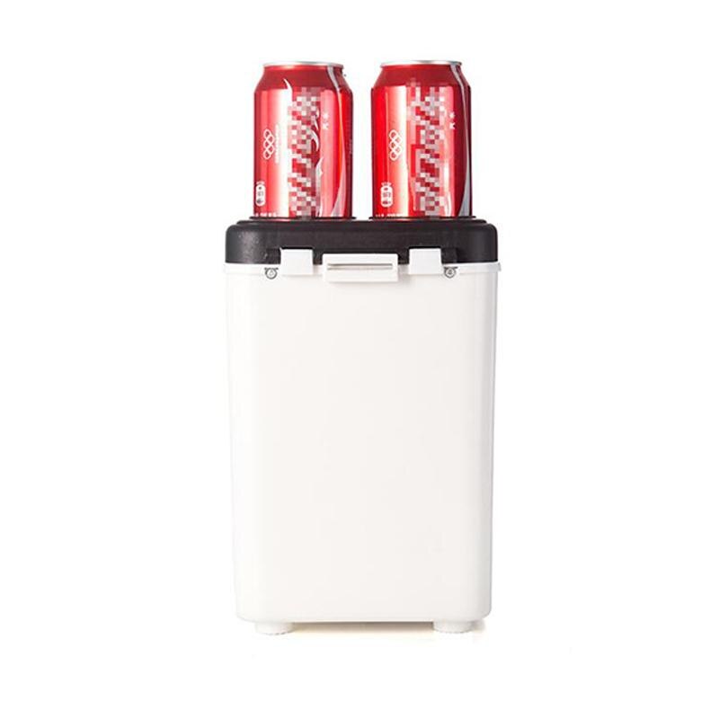 Mini 6L Car Refrigerator Multi-function Travel Fridge Cooler Warmer 12v Compressor Fridge With 4 Drink Holes Electric Freezer