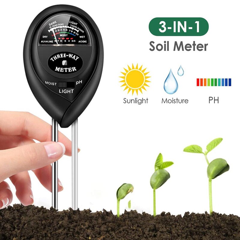 Soil Test Soil Tester Moisture Light pH Meter for Plant Vegetables Garden Lawn E2S