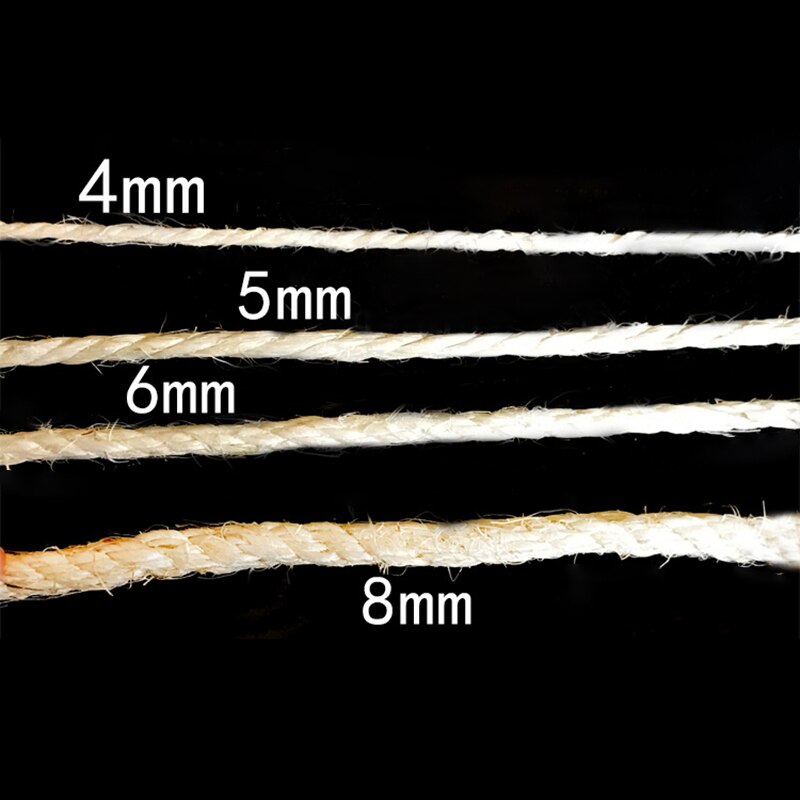 DIY cuerda de Sisal para postes de rascado de gato 4mm/6mm/8mm/10mm al por mayor juguetes para mascotas gato rascado de gato pequeño Juguetes