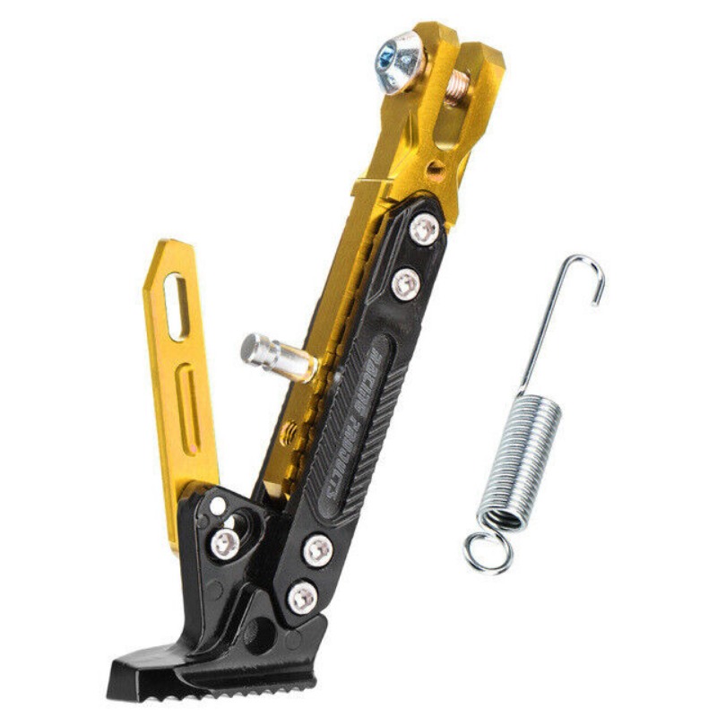 Cavalletto laterale regolabile in metallo per bicicletta da moto cavalletto per moto cavalletto per cavalletto supporto per parcheggio accessori per moto: Oro