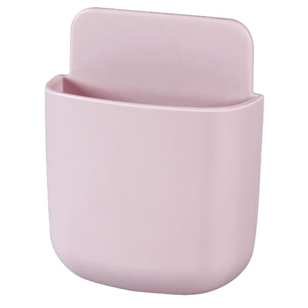 Storage Box Cosmetic Remote Control Holder Bathroom Rack Wall Shelf Adhesive Storage Case Home Organizer Wall Mounted Supplies: black