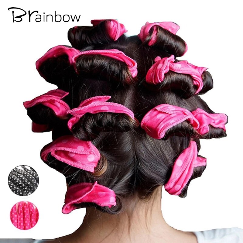 Brainbow 10pc magisk svamp pute mykt hår rulle fleksibelt skum og svamp hår krøller ruller gjør det selv salong hårpleie styling verktøy