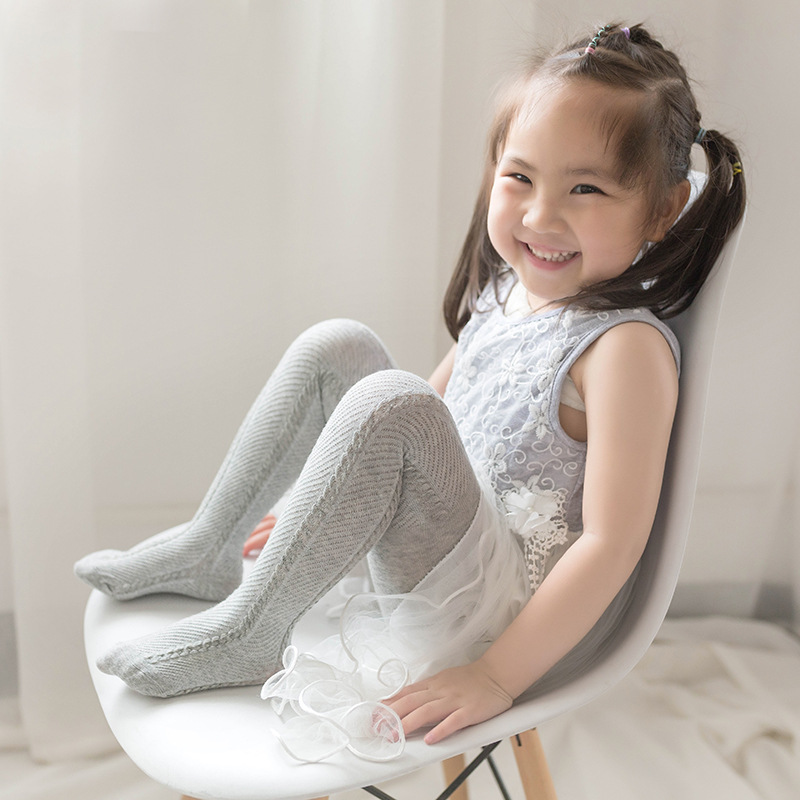 Cute Summer Baby Girl Tights Breathable Mesh Baby Girl Stockings Solid Color Thin Baby Stockings Soft Cotton Tights 6-12M: gray 6-12M