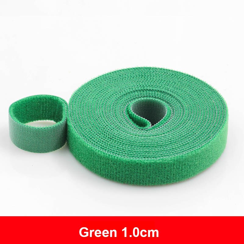 5Meter/Roll 10/15/20Mm Herbruikbare Zelfklevende Sluiting Tape Sterke Haken En Lussen Kabelbinders gordijn Nylon Sluiting: Green 1.0