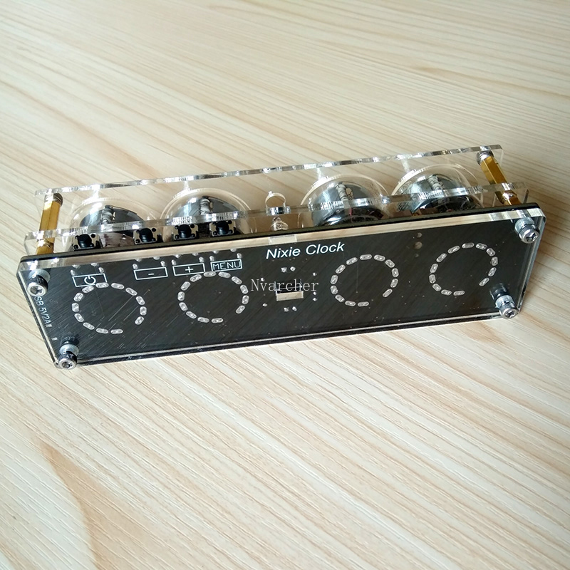 4-bit integrated glow tube clock QS30-1, SZ1-1,SZ3-1,SZ-8 with acrylic case without tubes