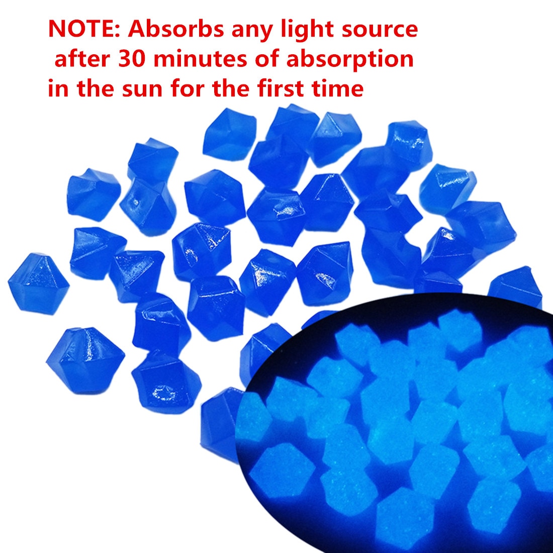 300Pcs 14mm Luminous Night Stones Glow in The Dark Pebbles Glow Gravels Garden Landscaping Decoration Artificial Cobblestone