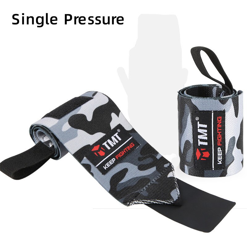 TMT-muñequeras deportivas para entrenamiento, mancuernas, equipo de gimnasio, pesas, envolturas de soporte para muñeca, protector para Crossfit, túnel carpiano: Black Camouflage