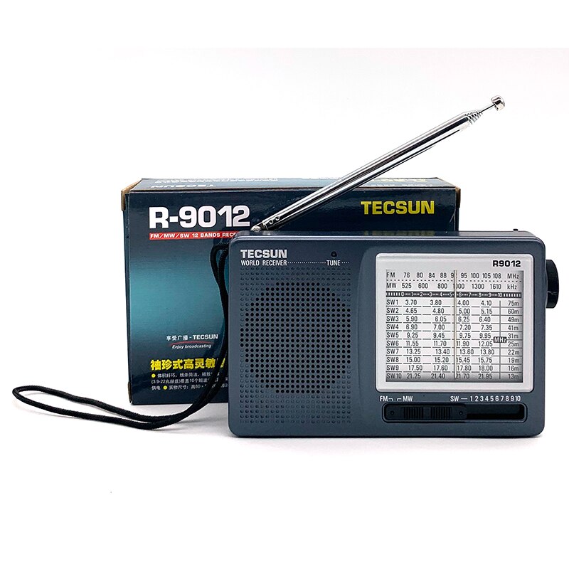 Tecsun R-9012 Am/Fm/Sw 12 Bands Kortegolf Radio Draagbare Ontvanger Met Een-05 Externe Antenne Multiband radio Ontvanger