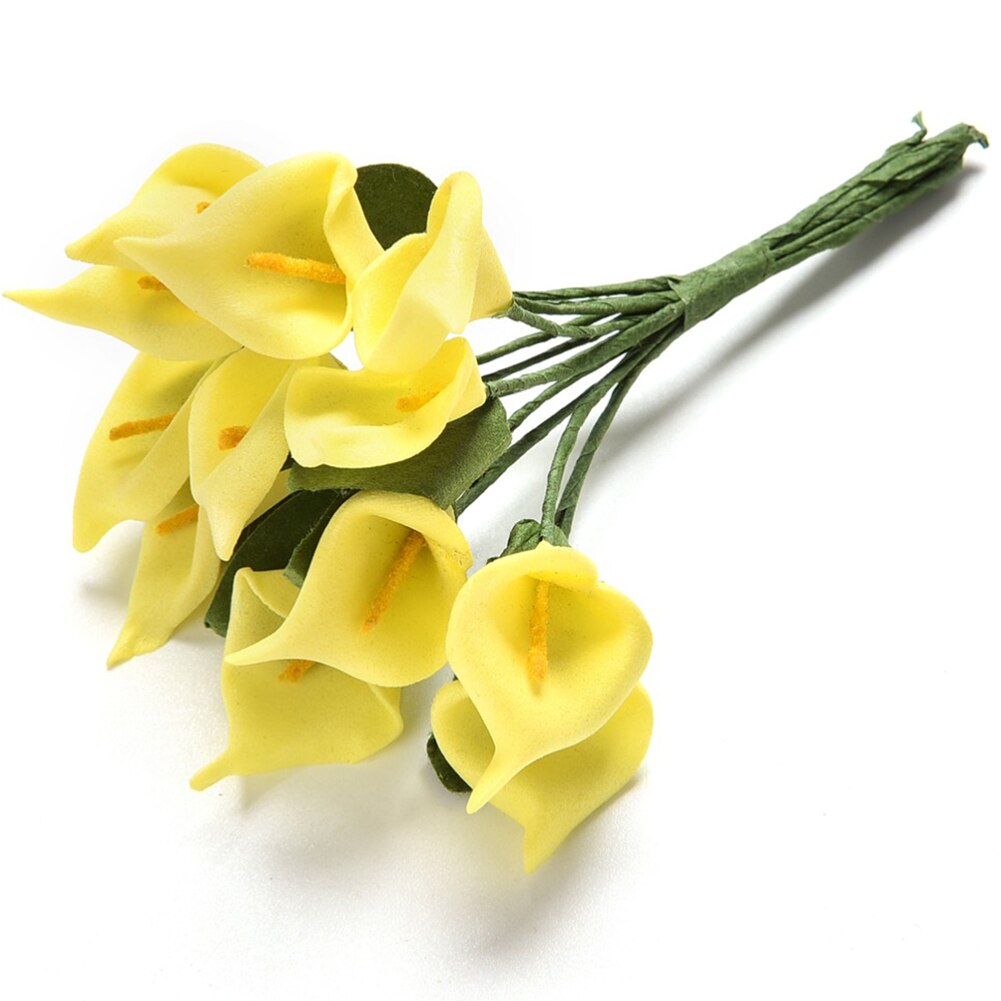 12pcs hoofd/set Kunstmatige Bloemen 8 Kleuren Calla Bridal Bruiloft Decoratie Boeket Hoofd PE Real Touch Kunstmatige bloem: 9