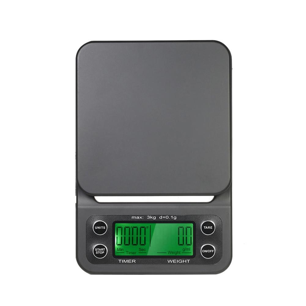 3Kg 0.1G Draagbare Elektronische Lcd Digitale Timer Koffie Keuken Weegschaal