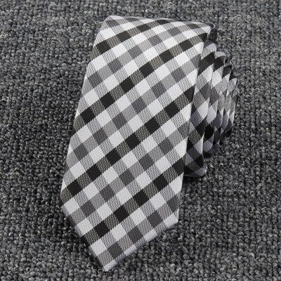 Nowy żakardowy krawat tkany dla mężczyzn klasyczny krawat w kratkę moda poliester męski krawat na ślub garnitur Plaid kropki krawat: SJ006-4