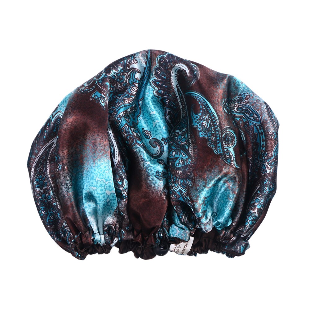 Large Sleep Cap Night Bonnet Double Layered Lace Elastic Nightcap Satin Sleeping Cap Hair Loss Caps Chemotherapy Hats Beanie Cap: Default Title