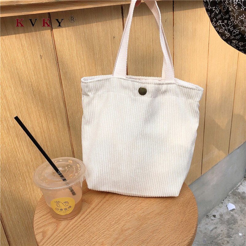 Bolsa de compras feminina mercearia simples impressão carta moda mini casual veludo bolsa reutilizável selvagem lona algodão ecobag totes