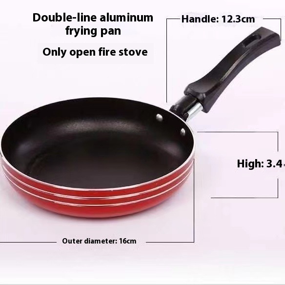 12cm/14cm/16cm mini stekpanna non-stick stål stekpanna kastrull för köksredskap köksredskap steka ägg verktyg stekpanna: Klar