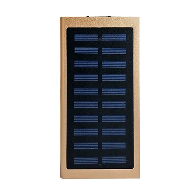 Slim 20000 Mah Solar Power Bank Draagbare Lader Ultra-Dunne Polymeer Powerbank Externe Batterij Power Bank Voor Xiaomi iphone: Goud