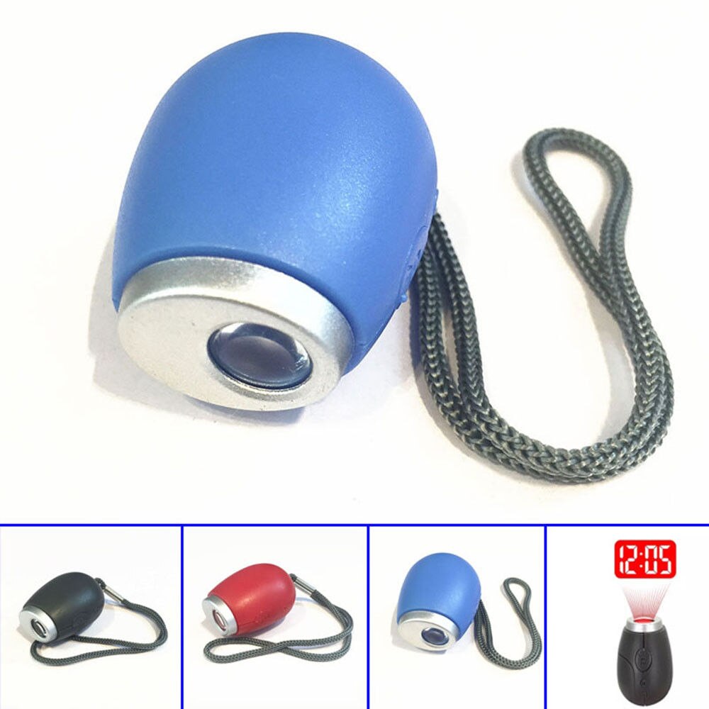 Digital Time Projection Clock Mini LED Watch Projector Flashlight+Hanging Rope Display with Transparent Case Timer DIY Kit