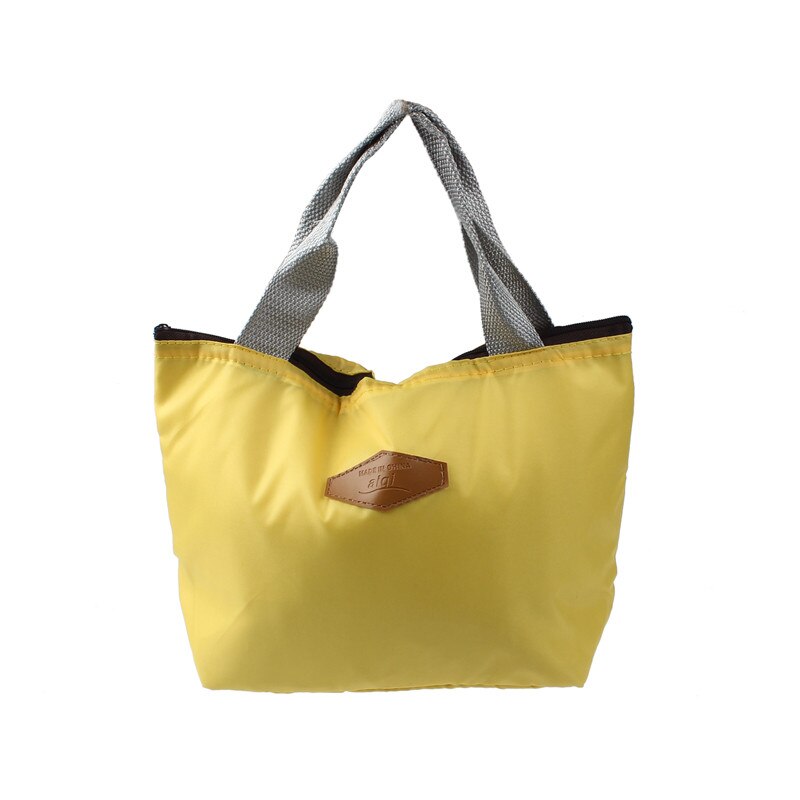 Mittagessen Tasche Für Frauen Männer Tragbare Thermische Isolierte Bento Box Lagerung Oxford Zipper Picknick Schule Kinder Lebensmittel Tasche: Yellow