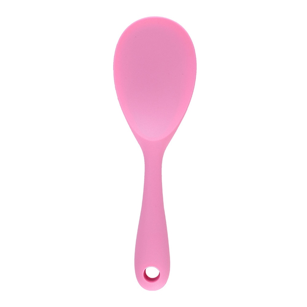 No-stick Silicone Handle Rice Shovel Spoon Cooking Scoop Baking Tool Kitchen Utensils: Pink