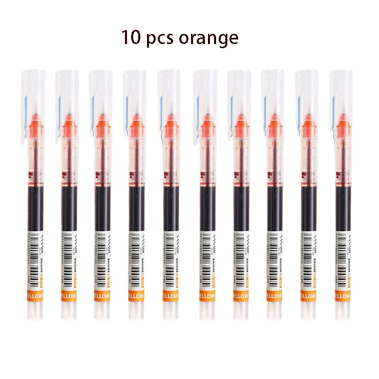 Bolígrafo de Gel líquido recto de 10 colores, bolígrafos de Gel coloridos de gran capacidad de secado rápido, bolígrafos Rollerball de 0,5mm, papelería para escuela y oficina: Verde