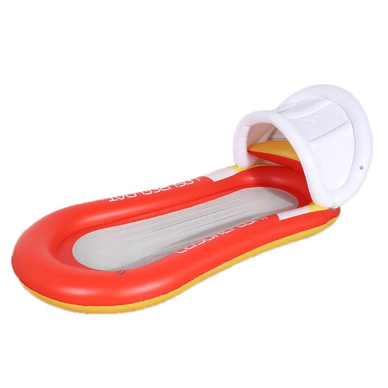 Summer Inflatable Detachable Awning Floating Bed Adult Foldable Water Reclining Chair Swimming Recliner Swim Pool Beach Toy