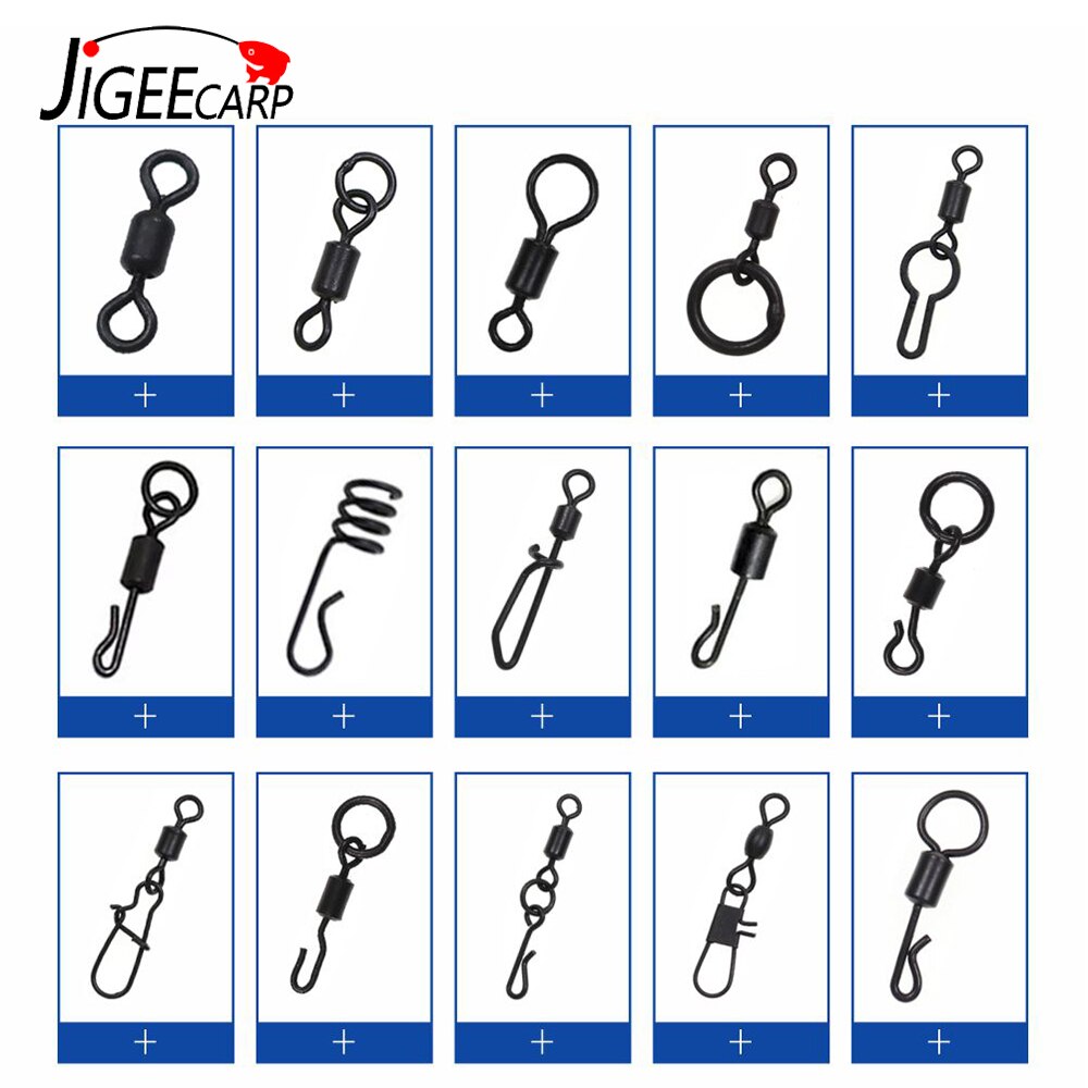JIGEECARP girelle da pesca alla carpa da 25 pezzi Snap a cambio rapido per attrezzatura da pesca alla carpa attrezzatura da pesca terminale