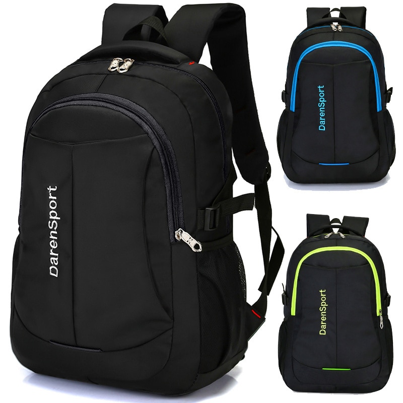 Mochila de computador de nylon masculina, cor sólida, para viagem, lazer, selvagem, grande capacidade, bolsa para escola, jovem