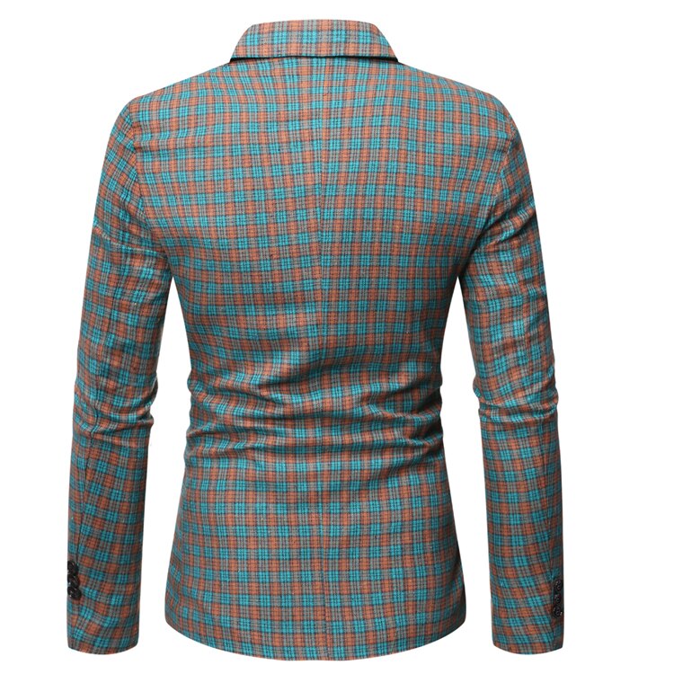 Märke pläd män kavaj kavaj slim fit enkelknapp långärmad kavaj masculino företag bröllop formell kostym kappa