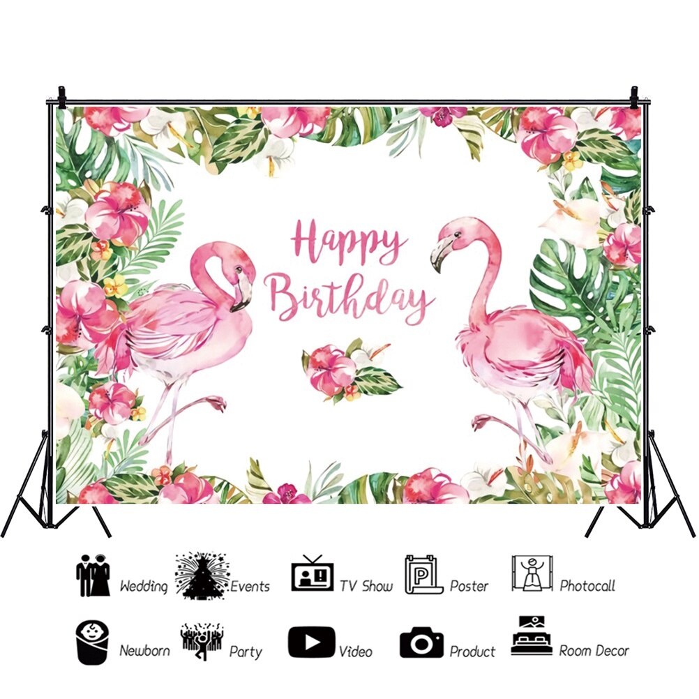 150X100Cm Flamingo Achtergrond Vinyl Fotografie Achtergrond Voor Meisje Tropische Verjaardagsfeestje Decoraties: A
