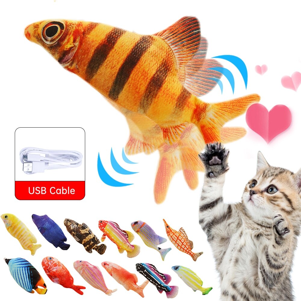 poisson électrique chat jouet réaliste en peluche mobile poisson cataire Kicker jouets électrique poisson jouet avec câble USB