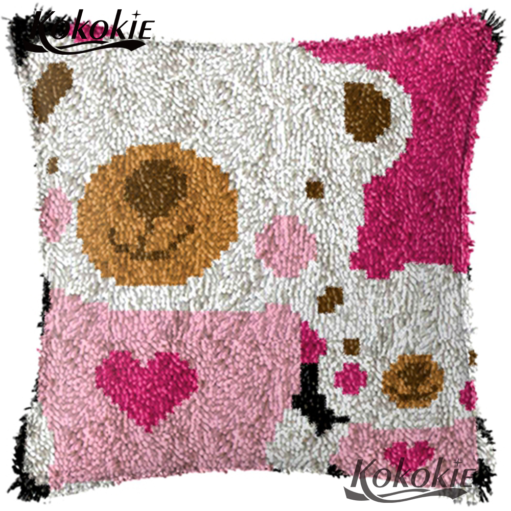 Handgemaakte kruissteek kits Haken Kleed Kits Garen diy tapijt tapijt Klink haak tapijt kits bear kussen borduren handwerken sets